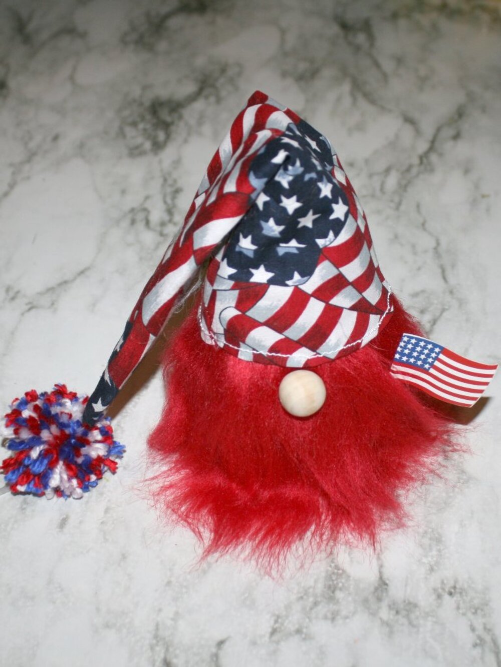 HAND CRAFTED Gnome Fourth of July Holiday Patriotic Air Freshener Cover Red